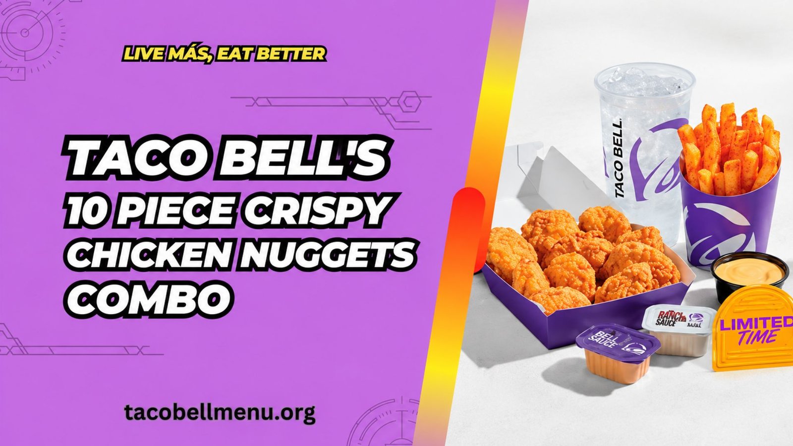 Taco bell 10 Piece Crispy Chicken Nuggets Combo menu item image